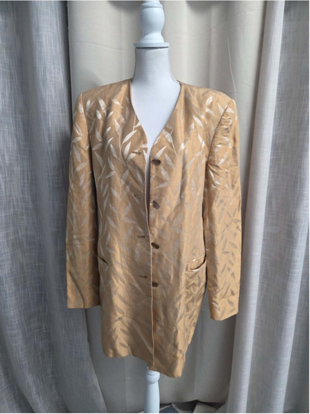 Dana Buchman Gold Blazer Jacquard y2k Size 14